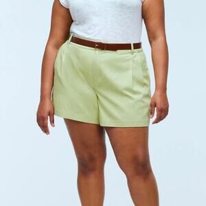Madewell The Harlow Drapey Twill Short Women's 22 W Plus Pale Lemongrass
